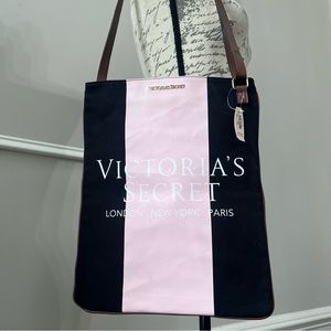 NWT Victoria’s Secret Messenger Tote Bag Adjustable Straps Crossbody Black/Pink